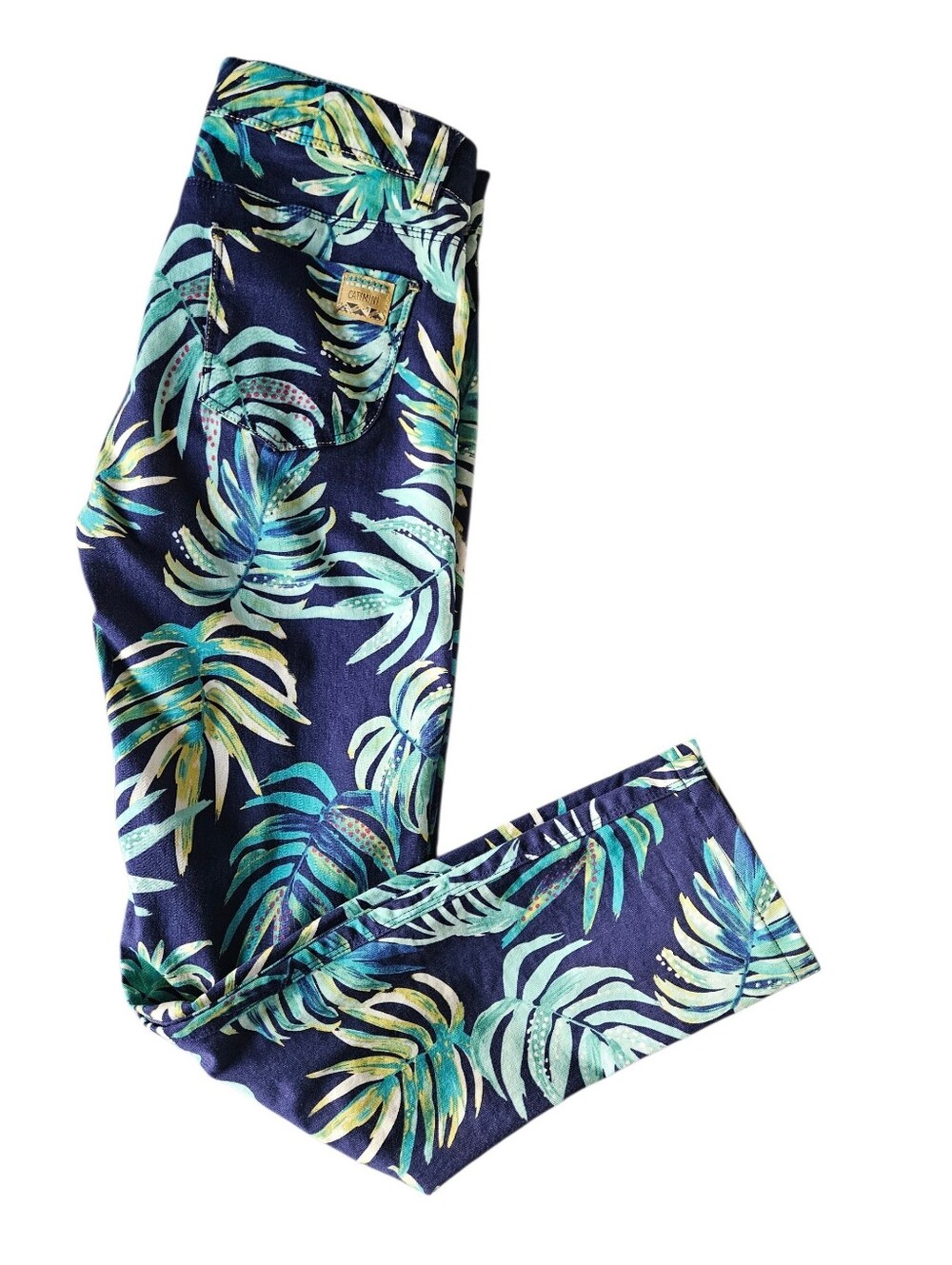 CATIMINI Blue Tropical Palm Leaf Print Jeans | SZ 29